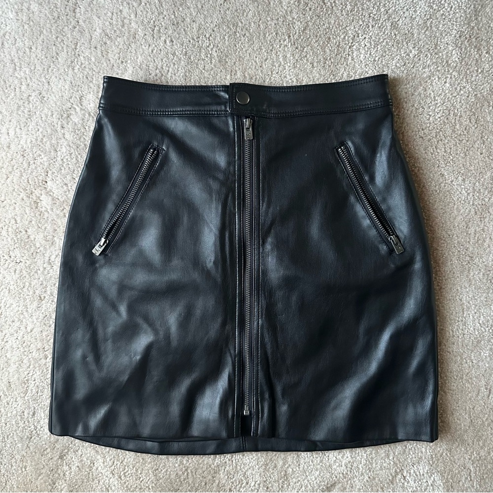 Hollister Black Leather Skirt